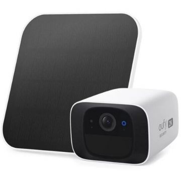 eufy Set Camera supraveghere eufy SoloCam S210 si Panou Solar, Wireless, Rezolutie 2K, 2.4 GHz Wi-Fi, IP67, Alb