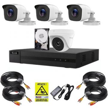 Sistem supraveghere complet Hilook, 3 camere de exterior, Full HD 2MP, infrarosu 20m, 1 camera de interior 2MP Full HD, IR 20m, Vizualizare de pe mobil, HDD 500GB, NVR 4 canale Sistem supraveghere complet Hilook, 3 camere de exterior, Full HD 2MP, infrarosu 20m, 1 camera de interior 2MP Full HD, IR 20m, Vizualizare de pe mobil, HDD 500GB, NVR 4 canale