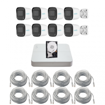 Sistem supraveghere complet IP Uniarch, 8 camere 2MP Full HD, Microfon, IR 30m, Pentru exterior, Vizualizare de pe mobil, NVR 8 canale, Accesorii montaj, HDD 1TB Sistem supraveghere complet IP Uniarch, 8 camere 2MP Full HD, Microfon, IR 30m, Pentru exterior, Vizualizare de pe mobil, NVR 8 canale, Accesorii montaj, HDD 1TB