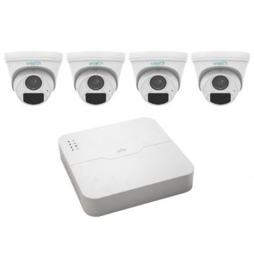 Sistem supraveghere IP Uniarch, 4 camere 4MP 2K, Infrarosu 30m, Microfon, Slot card SD, Microfon, NVR 4 canale