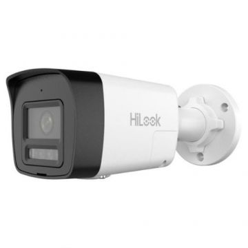 Camera IP Hikvision HiLook, 8 MP, Lentila 2.8 mm, Iluminare duala, PoE, IP67, Microfon, Difuzor - IPC-B180HAP-LUF/SL