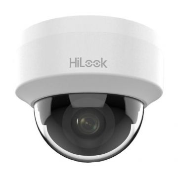 Camera supraveghere IP HiLook IPC-D141H-C, 4MP, lentila fixa 2.8 mm, IR 20m, Dome, PoE, H.265+, DWDR, carcasa plastic, interior