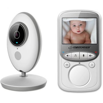 ESPERANZA Baby Monitor cu Camera Audio-Video Wireless Pentru Supraveghere Bebe, Ecran HD XXL 2.4 Inch LCD, Senzor Sunet, Mod Vedere Nocturna Infrarosu, Talk-Back, Monitorizare Temperatura, Cantece de Leagan Esperanza EHM003 ESPERANZA Baby Monitor cu Camera Audio-Video Wireless Pentru Supraveghere Bebe, Ecran HD XXL 2.4 Inch LCD, Senzor Sunet, Mod Vedere Nocturna Infrarosu, Talk-Back, Monitorizare Temperatura, Cantece de Leagan Esperanza EHM003