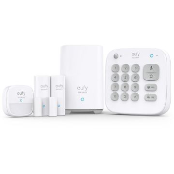 eufy Set alarma smart wireless eufy senzor miscare, 2 senzori intrare, tastatura, Alb eufy Set alarma smart wireless eufy senzor miscare, 2 senzori intrare, tastatura, Alb