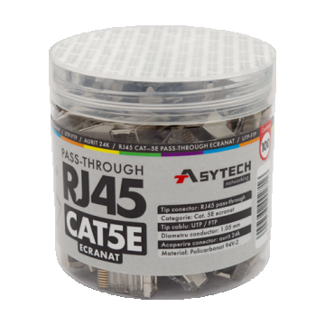 Mufa RJ-45 FTP Cat.5e EZ Passthrough, ecranata (100 buc) RJ45M-CAT5-EZ-JAR Mufa RJ-45 FTP Cat.5e EZ Passthrough, ecranata (100 buc) RJ45M-CAT5-EZ-JAR