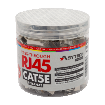 Mufa RJ-45 FTP Cat.5e EZ Passthrough, ecranata, 50u (100 buc) RJ45M-CAT5-EZ-50U-JAR Mufa RJ-45 FTP Cat.5e EZ Passthrough, ecranata, 50u (100 buc) RJ45M-CAT5-EZ-50U-JAR