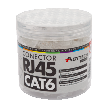 Mufa RJ-45 UTP Cat.6 (100 buc) RJ45-CAT6-JAR Mufa RJ-45 UTP Cat.6 (100 buc) RJ45-CAT6-JAR
