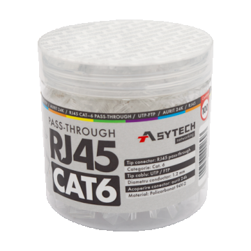 Mufa RJ-45 UTP Cat.6 EZ Passthrough (100 buc) RJ45-CAT6-EZ-JAR Mufa RJ-45 UTP Cat.6 EZ Passthrough (100 buc) RJ45-CAT6-EZ-JAR