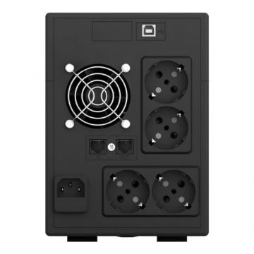 UPS 1000VA/600W, Afisaj LCD cu ecran tactil, 4 x prize Schuko -  NJOY Cadu 1000 UPS 1000VA/600W, Afisaj LCD cu ecran tactil, 4 x prize Schuko -  NJOY Cadu 1000