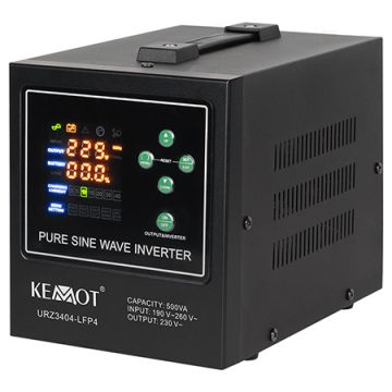 UPS centrala termica, 500 VA, 300 W, 12 V, Kemot, URZ3404-LFP4, Kemot-500-LFP4, functii multiple, sinusoida pura UPS centrala termica, 500 VA, 300 W, 12 V, Kemot, URZ3404-LFP4, Kemot-500-LFP4, functii multiple, sinusoida pura