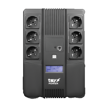 UPS TSY Power, 600VA/360W, LCD,  line interactive, 6 x Schuko TSY-D-0K6-LCD UPS TSY Power, 600VA/360W, LCD,  line interactive, 6 x Schuko TSY-D-0K6-LCD