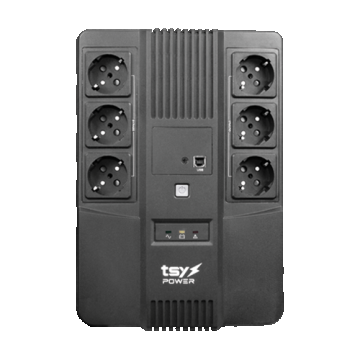 UPS TSY Power, 600VA/360W, LED,  line interactive, 6 x Schuko TSY-D-0K6-LED UPS TSY Power, 600VA/360W, LED,  line interactive, 6 x Schuko TSY-D-0K6-LED