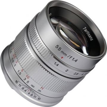 7Artisans Obiectiv manual 7artisans 55mm F1.4 Silver pentru Canon EF-M 7Artisans Obiectiv manual 7artisans 55mm F1.4 Silver pentru Canon EF-M