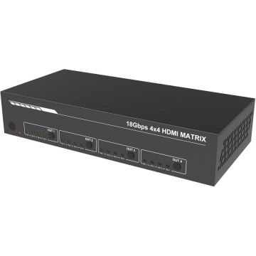 EVOCONNECT Matrix Switcher HDMI 2.0 4x4 cu Audio Extract, cu telecomanda EVOCONNECT Matrix Switcher HDMI 2.0 4x4 cu Audio Extract, cu telecomanda