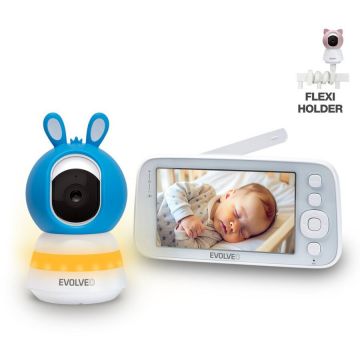 Evolveo Set monitor video inteligent pentru copii EVOLVEO Baby Monitor N5, monitorizare la 360°, Detectie miscare, plans, temperatura, umiditate, cantece de leagan, albastru Evolveo Set monitor video inteligent pentru copii EVOLVEO Baby Monitor N5, monitorizare la 360°, Detectie miscare, plans, temperatura, umiditate, cantece de leagan, albastru