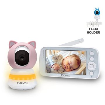 Evolveo Set monitor video inteligent pentru copii EVOLVEO Baby Monitor N5, monitorizare la 360°, Detectie miscare, plans, temperatura, umiditate, cantece de leagan, roz Evolveo Set monitor video inteligent pentru copii EVOLVEO Baby Monitor N5, monitorizare la 360°, Detectie miscare, plans, temperatura, umiditate, cantece de leagan, roz