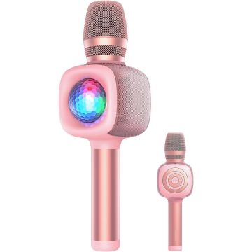 ONEODIO Microfon OneOdio, wireless, conectare prin Bluetooth 5.2, sensibilitate -52 dB, acumulator 1800 mAh, karaoke | Iluminare | 4 moduri voce, roz, Bopmen-Star-10-Pink ONEODIO Microfon OneOdio, wireless, conectare prin Bluetooth 5.2, sensibilitate -52 dB, acumulator 1800 mAh, karaoke | Iluminare | 4 moduri voce, roz, Bopmen-Star-10-Pink