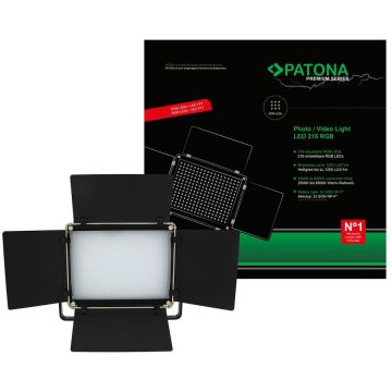 Patona Lampa foto-video PATONA Premium cu 216 LED-uri WW/RGB si temperatura reglabila -4289 Patona Lampa foto-video PATONA Premium cu 216 LED-uri WW/RGB si temperatura reglabila -4289