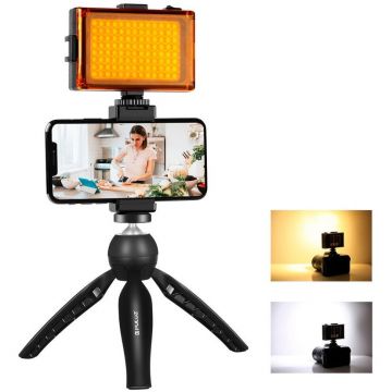 Puluz Kit transmisie live Suport trepied Puluz + lampa LED + clema pentru telefon PKT3131B Puluz Kit transmisie live Suport trepied Puluz + lampa LED + clema pentru telefon PKT3131B