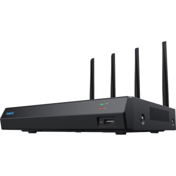 Reolink NVR Reolink NVS12W, Wi‑Fi 6 dual-band, până la 16 camere IP compatibile (PoE sau Wi‑Fi), Negru Reolink NVR Reolink NVS12W, Wi‑Fi 6 dual-band, până la 16 camere IP compatibile (PoE sau Wi‑Fi), Negru