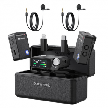 SARAMONIC Microfon wireless Saramonic Ultra 03, 1x Receiver, 2x Microfon, Lavaliere, Autonomie microfon 6 ore, Raza de actiune 250-300m, Noise canceling, Negru SARAMONIC Microfon wireless Saramonic Ultra 03, 1x Receiver, 2x Microfon, Lavaliere, Autonomie microfon 6 ore, Raza de actiune 250-300m, Noise canceling, Negru