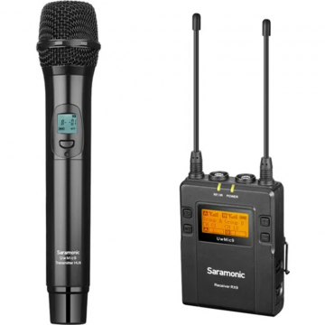 SARAMONIC Microfon wireless UHF SaramonicUwMic9 Kit4, 1x transmitator de mana pentru sistemul UwMic9 HU9, 1x receptor UHF cu 2 canale RX9, Negru SARAMONIC Microfon wireless UHF SaramonicUwMic9 Kit4, 1x transmitator de mana pentru sistemul UwMic9 HU9, 1x receptor UHF cu 2 canale RX9, Negru