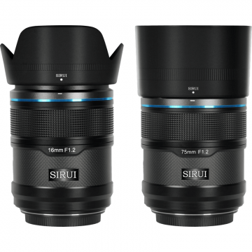 Sirui Sirui Sniper Lens APS-C AF Kit 16 & 75mm F1.2 X-Mount Black Carbon Sirui Sirui Sniper Lens APS-C AF Kit 16 & 75mm F1.2 X-Mount Black Carbon