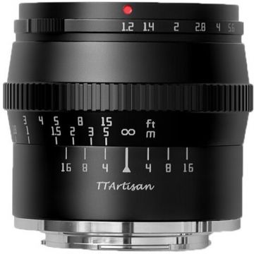 TTArtisan Obiectiv manual TTArtisan 50mm F1.2 negru pentru Canon EOS-M Mount TTArtisan Obiectiv manual TTArtisan 50mm F1.2 negru pentru Canon EOS-M Mount