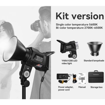 Yongnuo Kit Lampa Video LED COB 200W Smart YONGNUO YNRAY200 Bi-color 2700k 6500k Yongnuo Kit Lampa Video LED COB 200W Smart YONGNUO YNRAY200 Bi-color 2700k 6500k