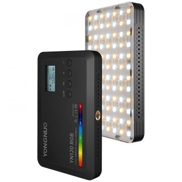 Yongnuo Lampa LED 8W RGB Portabila cu Acumulator 3000mA Yongnuo YN120RGB Yongnuo Lampa LED 8W RGB Portabila cu Acumulator 3000mA Yongnuo YN120RGB