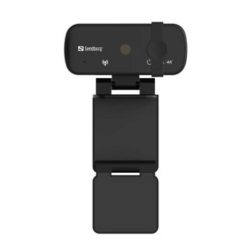 Camera web Pro+Sandberg, 4K, 3264 x 2448 px, microfon incorporat, indicator LED, Negru