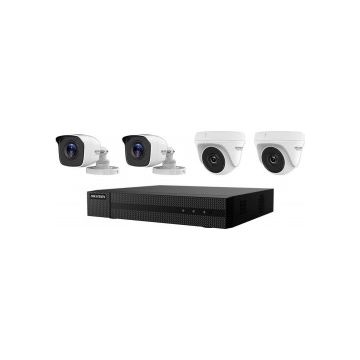 Kit Sistem Supraveghere HiWatch Turbo HD 2 MP HWK-T4142MH-MP, 4 Camere (2 x Bullet, 2 x Dome), DVR, 1TB