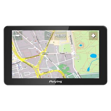 Sistem navigatie Peiying, ecran 7 inch, TFT LCD, 256 MB RAM, 8 GB, GPS, jack 3.5 mm, slot card Micro SD, 1200 mAh, difuzor incorporat, Black