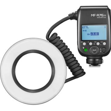Godox Blitz Macro Patina Pentru Nikon Godox MF-R76N Blit Macro Ring Light Godox Blitz Macro Patina Pentru Nikon Godox MF-R76N Blit Macro Ring Light