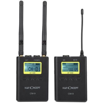 K&F Concept KIT Microfon Wireless K&F Concept CM-9 pentru camere video K&F Concept KIT Microfon Wireless K&F Concept CM-9 pentru camere video