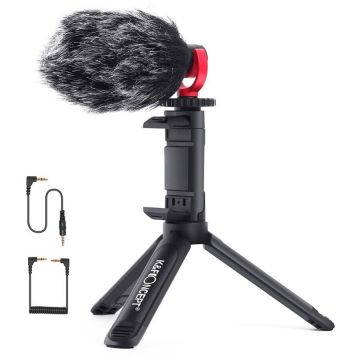 K&F Concept Kit vlog K&F Concept CMM-800 Mini trepied+suport smartphone si microfon KF10.015 K&F Concept Kit vlog K&F Concept CMM-800 Mini trepied+suport smartphone si microfon KF10.015