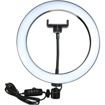 Puluz Lampa circulara pe usb 26cm cu suport telefon Puluz Lampa circulara pe usb 26cm cu suport telefon