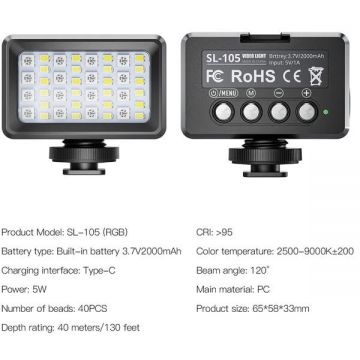 Seafrogs Lampa LED SeaFrogs SL-105 RGB subacvatica Seafrogs Lampa LED SeaFrogs SL-105 RGB subacvatica