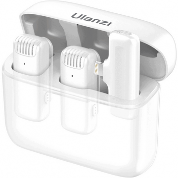 Ulanzi Set microfoane lavaliera wireless Ulanzi J12 pentru dispozitive Apple, White -3097 Ulanzi Set microfoane lavaliera wireless Ulanzi J12 pentru dispozitive Apple, White -3097