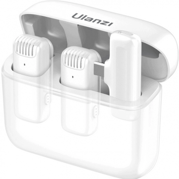 Ulanzi Set microfoane lavaliera wireless Ulanzi J12 - USB Type-C, White - 3096-U Ulanzi Set microfoane lavaliera wireless Ulanzi J12 - USB Type-C, White - 3096-U