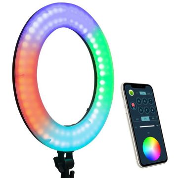 Weeylite Lampa circulara Weeylite WE-10S RGB LED cu temperatura reglabila 2500K-8500K si telecomanda Wireless Weeylite Lampa circulara Weeylite WE-10S RGB LED cu temperatura reglabila 2500K-8500K si telecomanda Wireless