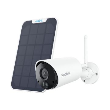 Camera supraveghere exterior wireless WiFi cu panou solar Reolink Argus Eco B320, 3 MP, PIR, IR 10 m, 2.4 GHz, 5200 mAh, microfon si difuzor, sirena, slot card