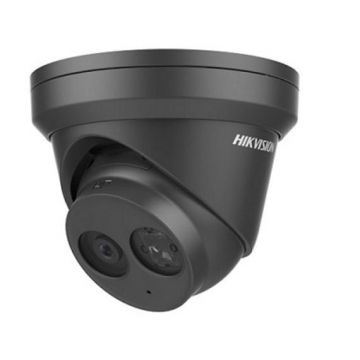 Camera supraveghere IP Dome Hikvision AcuSense DS-2CD2343G2-IUB, 4 MP, 2.8 mm, IR 30 m, microfon, slot card, PoE, neagra