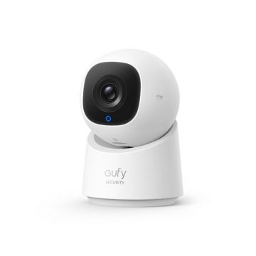 Camera supraveghere wireless rotativa IP Dome WiFi Eufy C220, 2 MP, IR / lumina alba 12 m, microfon si difuzor, autotracking, slot card