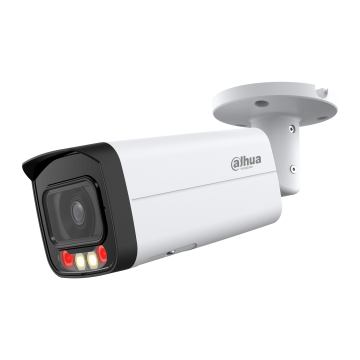 Dahua Camera supraveghere exterior IP cu iluminare duala Dahua WizSense IPC-HFW2449T-ZAS-IL-27135, 4 MP, 2.7 mm - 13.5 mm, IR/lumina calda 60 m, slot card, microfon, PoE