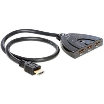 Delock Cablu Delock, HDMI tata/3 x HDMI mama, 60cm, Negru Delock Cablu Delock, HDMI tata/3 x HDMI mama, 60cm, Negru