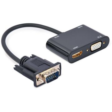 GEMBIRD Adaptor cablu video Gembird A-VGA-HDMI-02 0,15 m HDMI + VGA (D-Sub) VGA (D-Sub) Negru