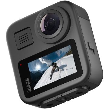 GoPro Camera video sport GoPro MAX, 360 grade, video 5.6K, senzor 16.6 MP, Max TimeWarp, PowerPano, 6 microfoane, Waterproof 5m, Wi-Fi, Bluetooth, GPS, Negru