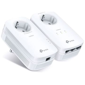 Kit adaptor powerline Tp-Link TL-PA8033P KIT, 3 porturi, 1300 Mbps, 300 m, priza AC, MU-MIMO