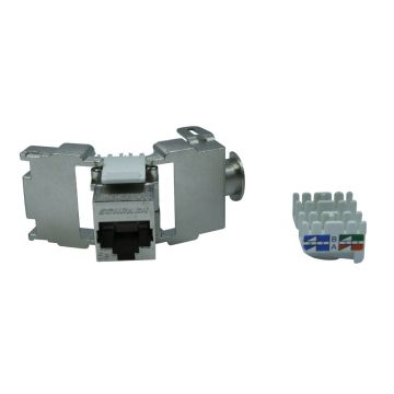 Modul RJ45 ecranat SCHRACK TOOLLESS LINE HSEMRJ5GWS, aliaj zinc, Cat.5e Modul RJ45 ecranat SCHRACK TOOLLESS LINE HSEMRJ5GWS, aliaj zinc, Cat.5e